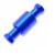 Blue anodized metal coupler with hex ends