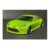 Lime green coupe model car on gray background
