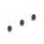 Three black star-shaped gears on white
