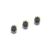 Three small black metal pinion gears