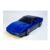 Blue miniature sports car on white background