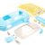 Blue RC car body shell with accessories