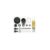 assorted gears, washers, screws, lubricant bottle