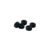 Set of five black rubber grommets